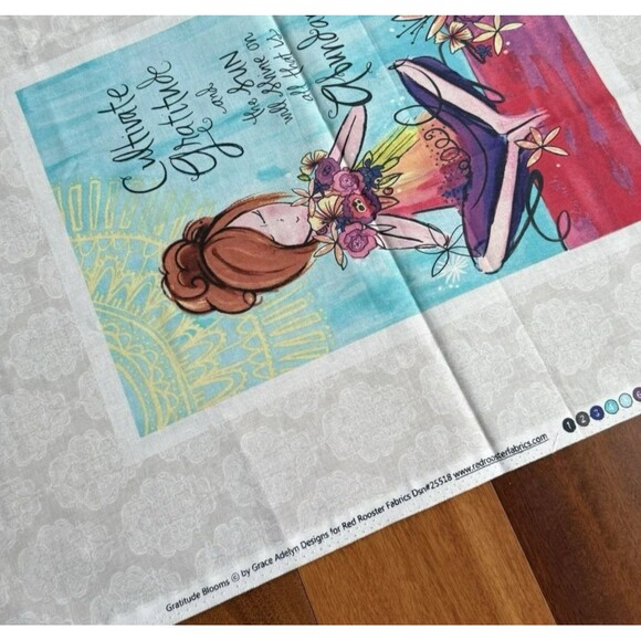 Gratitude Blooms Quilt Panel Grace Adelyn Designs Red Rooster Fabrics 25518 HTF - Picture 3 of 7